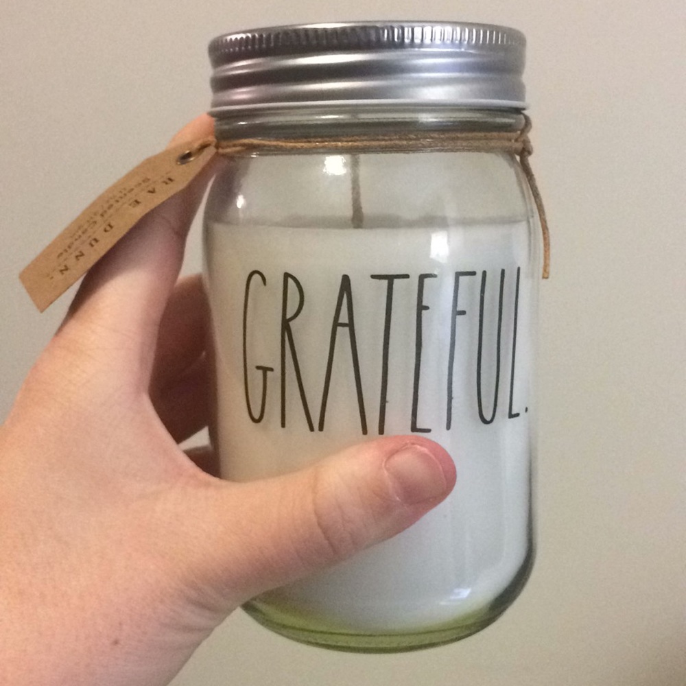 NWT Rae Dunn ‘Grateful’ 11 oz Scented Wax Candle